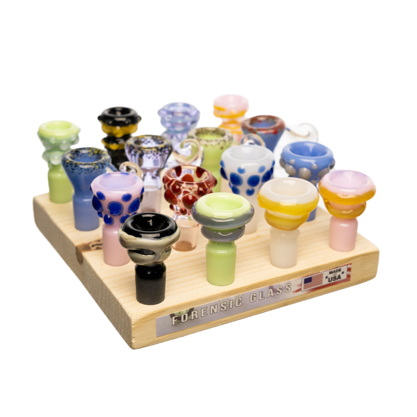 16pc Assorted Color Slides W/ Wood Tray