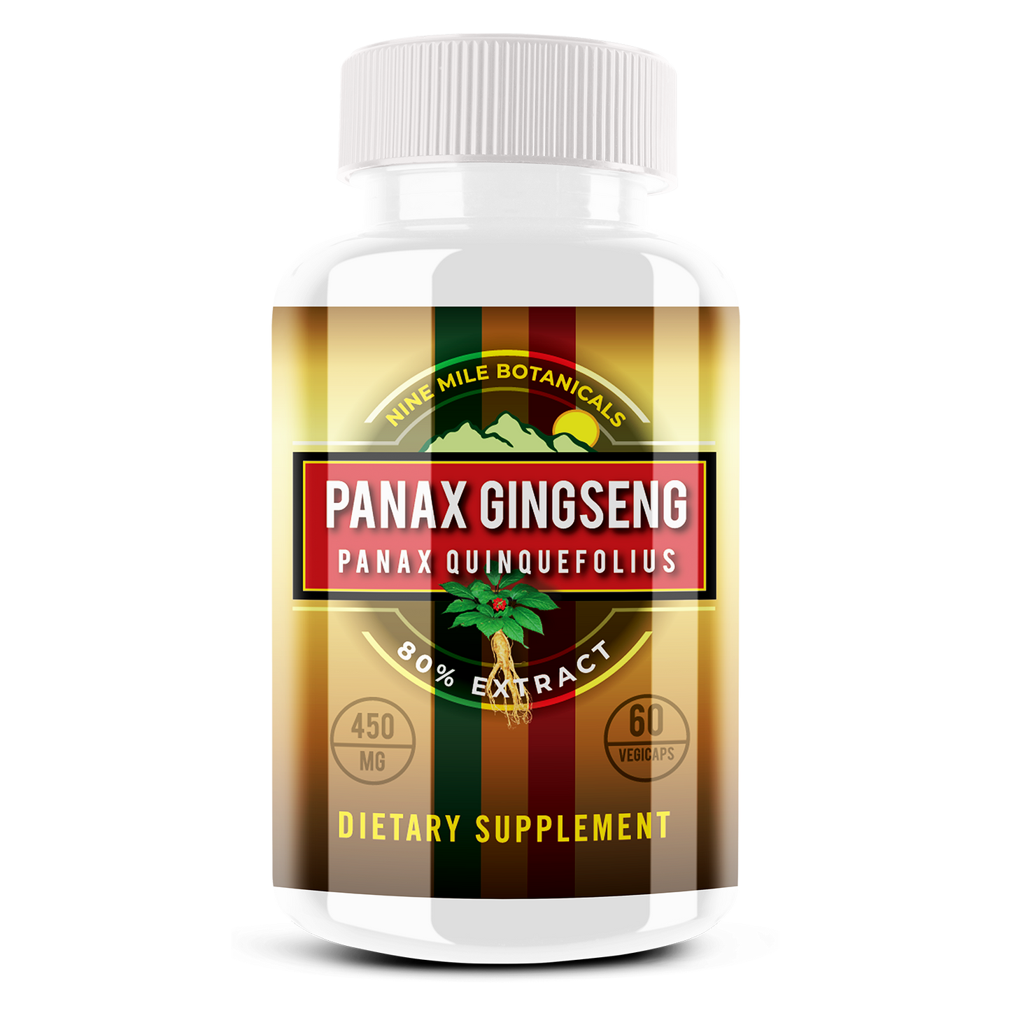 Nine Mile Panax Gineng Extract 80% 60 Capsules