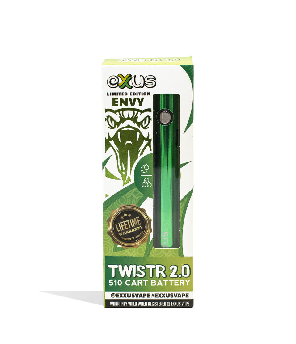 Envy Exxus Vape Twistr 2.0 Cartridge Vaporizer 12pk Packaging Single Front View on White Background