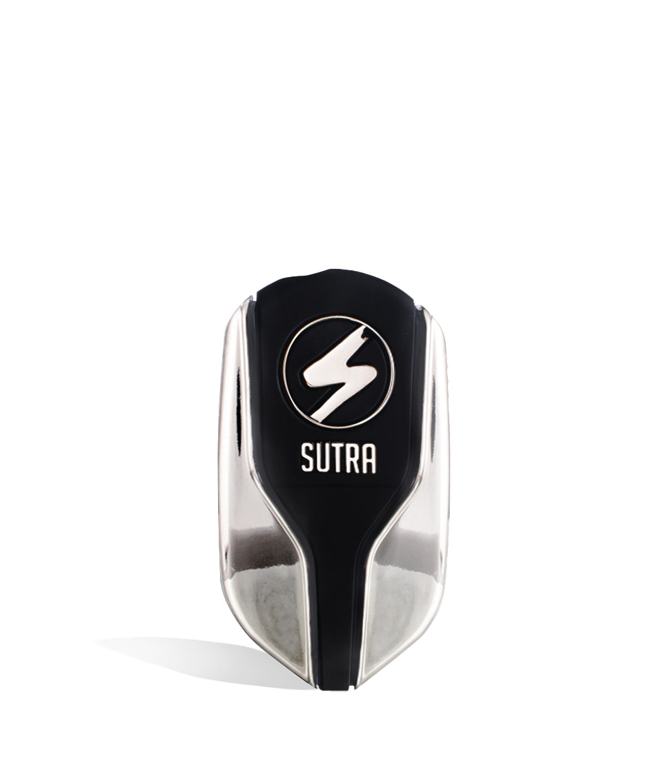 Silver angle Sutra Vape Squeeze Cartridge Vaporizer on white studio color