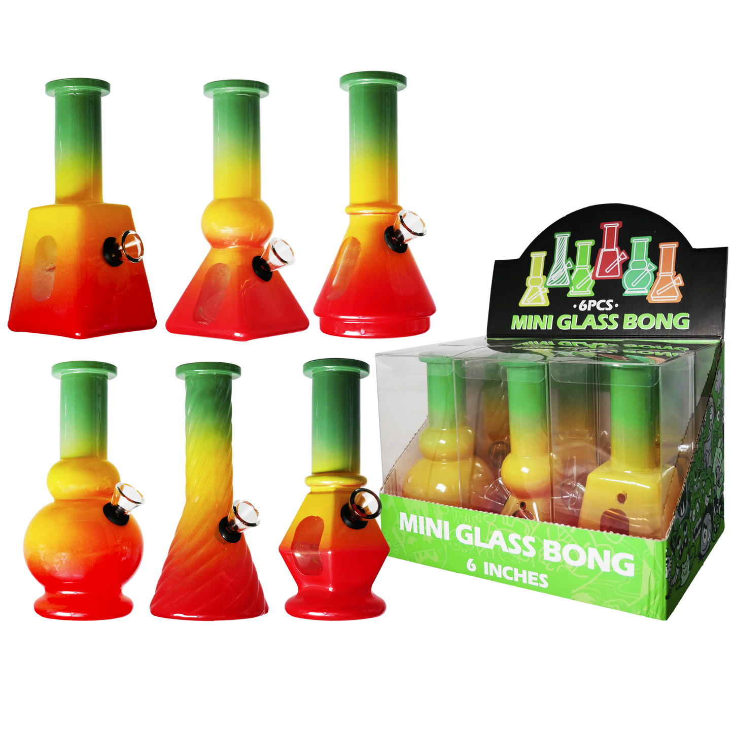 6" Rasta. Sold in 6 Pack