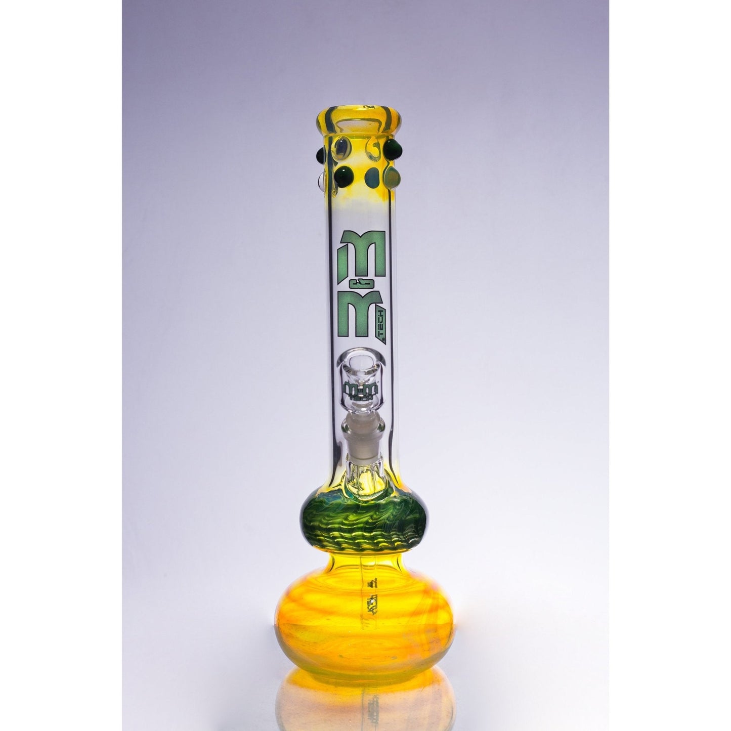 Waterpipe Color Fumed Double Bubble Beaker by M&M Tech - M&M Tech Glass