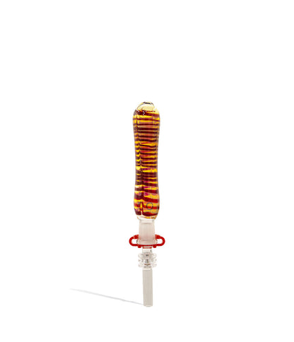 Red 10mm Quartz Tipped Nectar Straw with 10mm Clip on white background