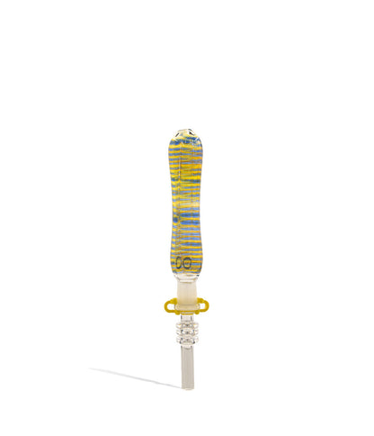 Yellow Ble 10mm Quartz Tipped Nectar Straw with 10mm Clip on white background