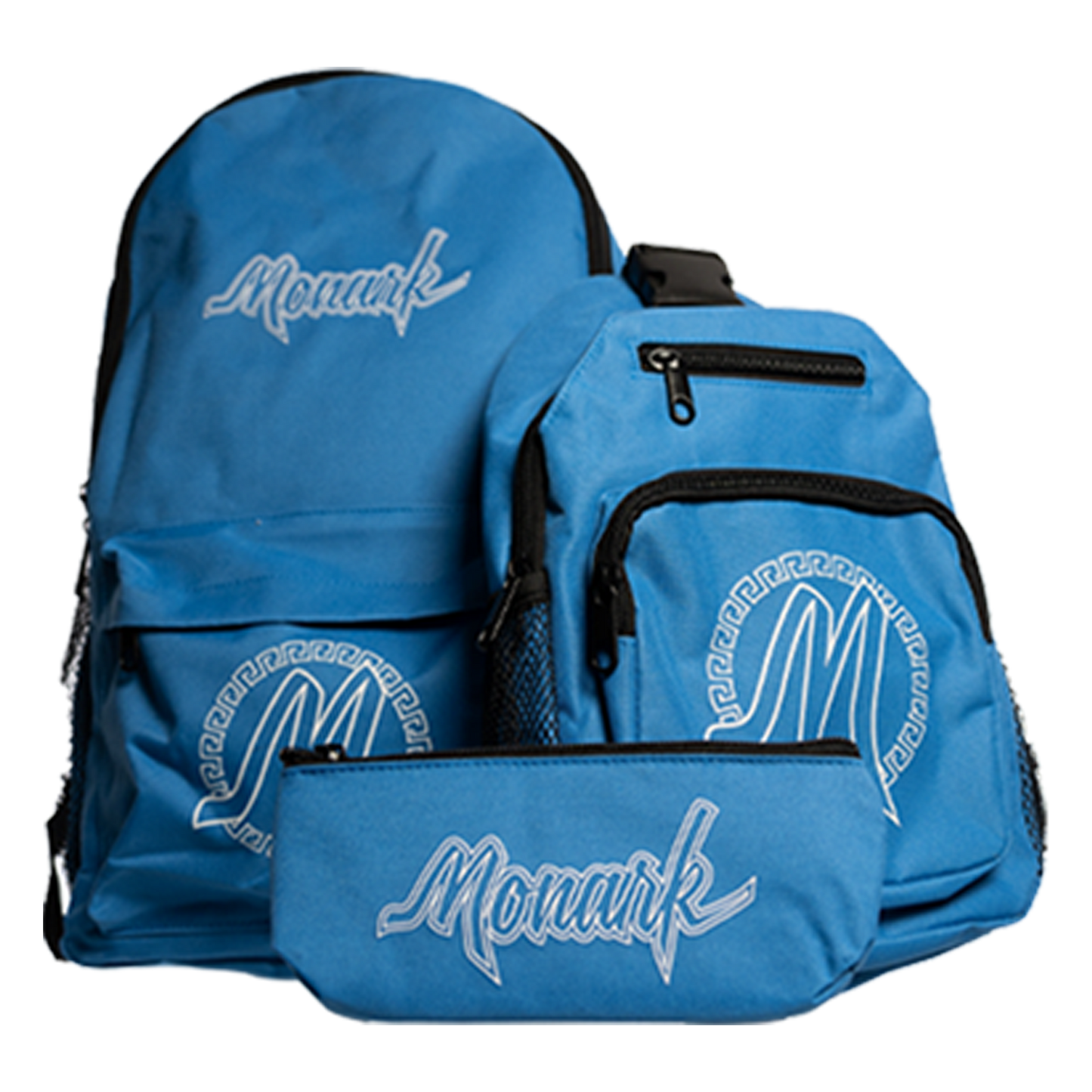 BLOWOUT! Blue Monark Backpack w/ Blue Shoulder Bag & Blue Pouch