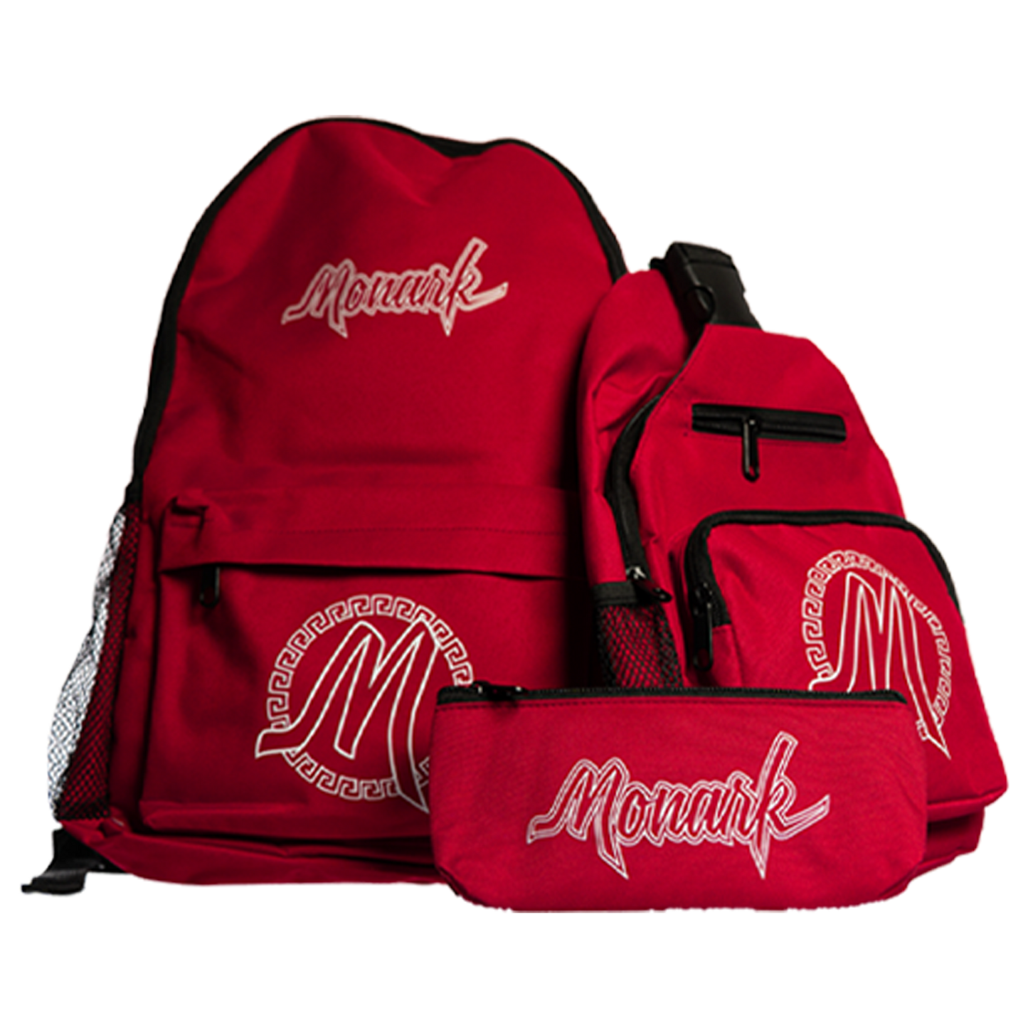 BLOWOUT! Red Monark Backpack w/ Red Shoulder Bag & Red Pouch