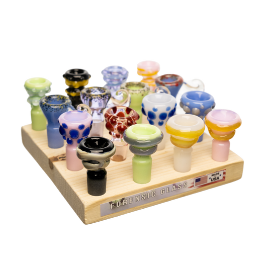 16pc Assorted Color Slides W/ Wood Tray