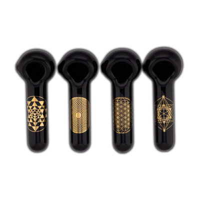 Sacred Geometry Set of 4-Black