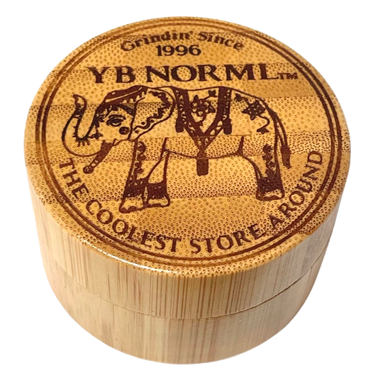 Bamboo Elephant Cylindrical Container w/ Aluminum Lining