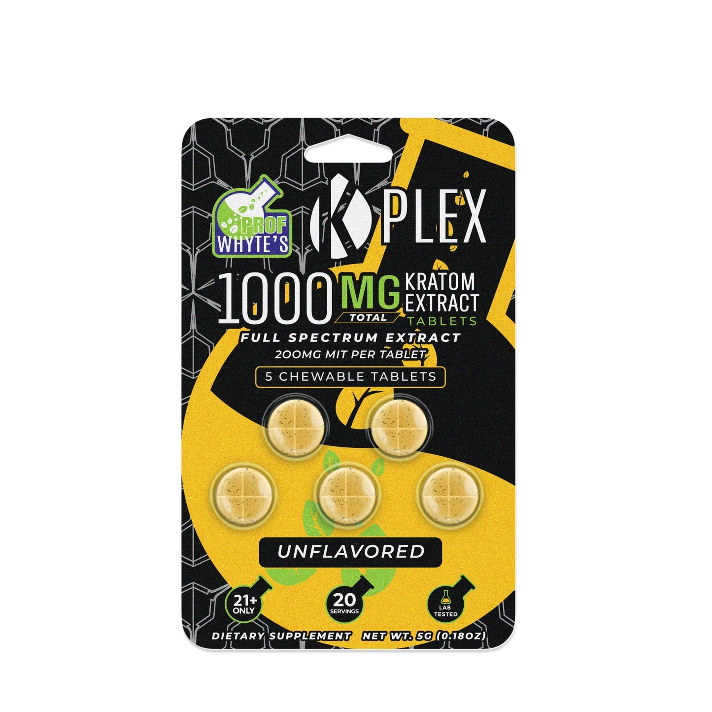 K-PLEX-1000MG-5 COUNT-Kratom Extract Tablets