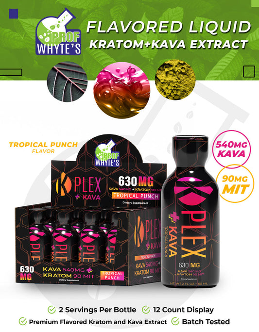 630MG Kava+Kratom K-Plex Tropical Punch Kratom Extract Shot