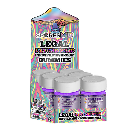 10Kmg Microdose Gummies 20ct Jars / 6 Pack POP Display