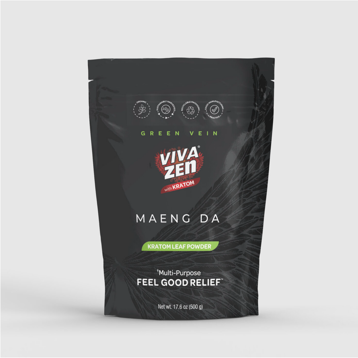 VIVAZEN MAENG DA KRATOM POWDER – GREEN VEIN