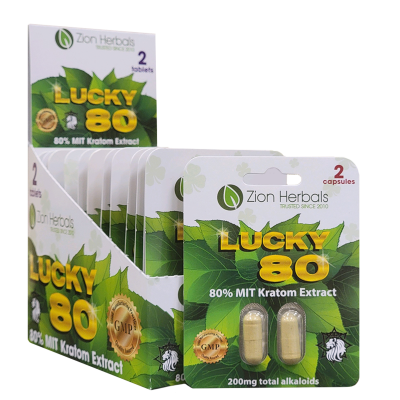 Zion Herbals Lucky 80 2 Capsule Blister Pack -Box of 12