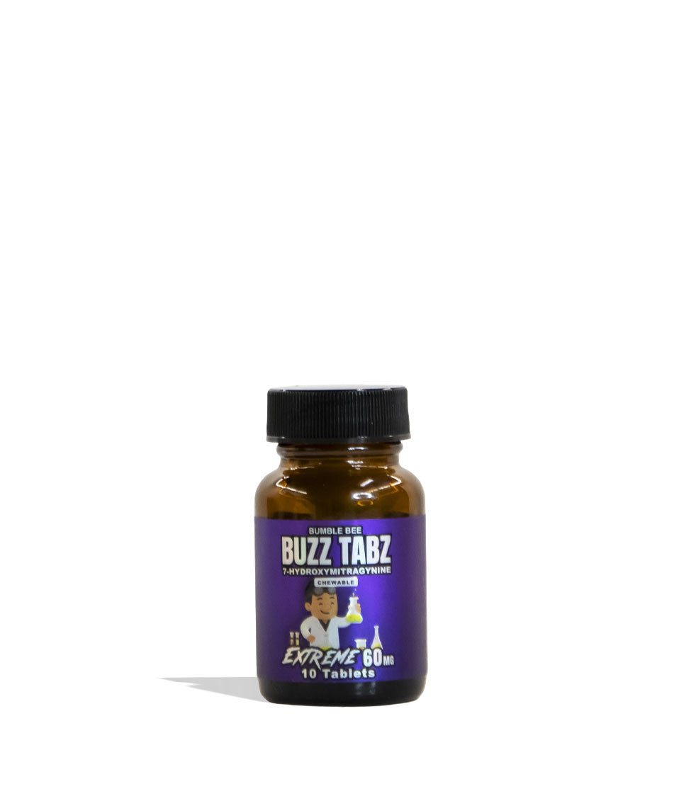 Bumble Bee Buzz Tabs 7-OH Chewables Extreme 60mg Jar 10pc Front View on White Background