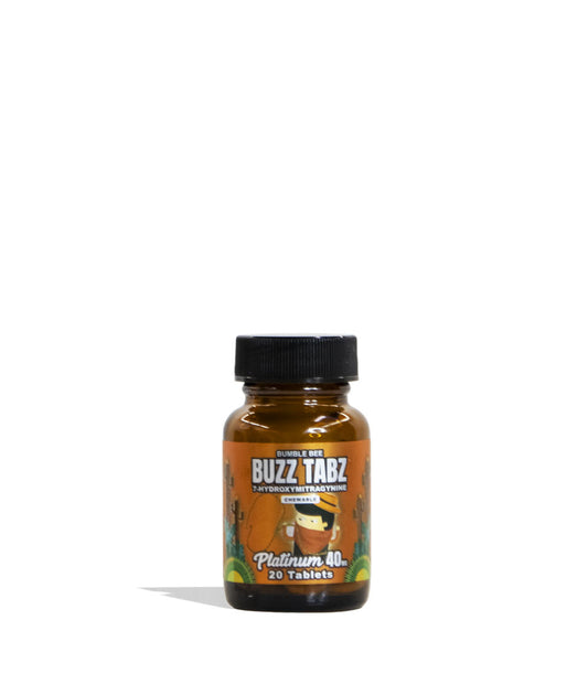 Bumble Bee Buzz Tabs 7-OH Chewables Platinum 40mg Jar 20pc Front View on White Background