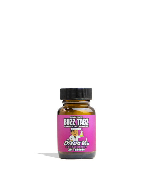 Bumble Bee Buzz Tabs 7-OH Chewables Strawberry Extreme 60mg 20pc Single Jar Front View on White Background