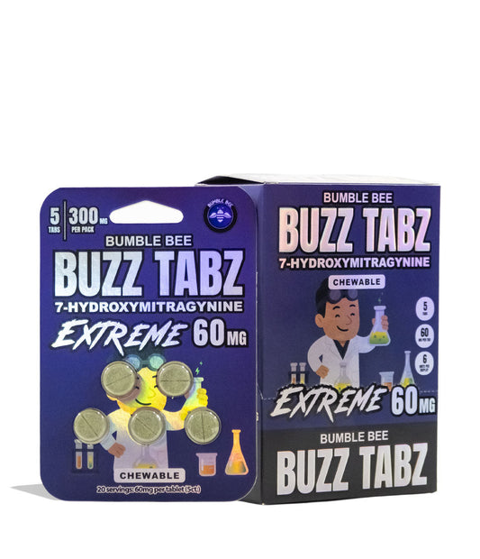 Bumble Bee Buzz Tabs 7-OH Extreme 5pk 60mg Chewables 6pk Front View on White Background