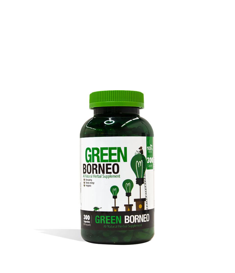 Green Borneo Bumble Bee Supplement Capsules 300ct Front View on White Background