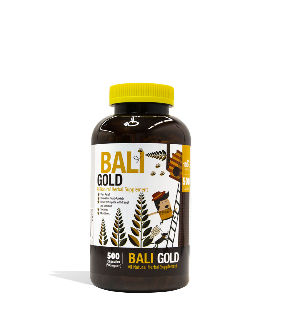 Bali Gold Bumble Bee Supplement Capsules 500ct Front View on White Background