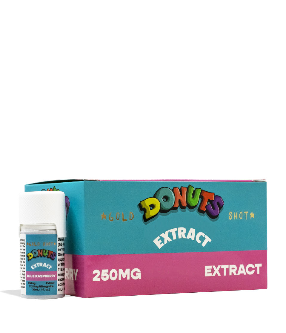Blue Raspberry Donuts Supplements 30ml Liquid Extract Shot 12pk Front View on White Background