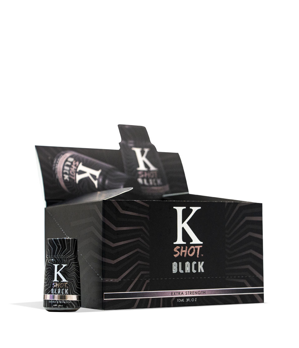 KShot Black Extra Strength Supplement Shot 12pk on white background