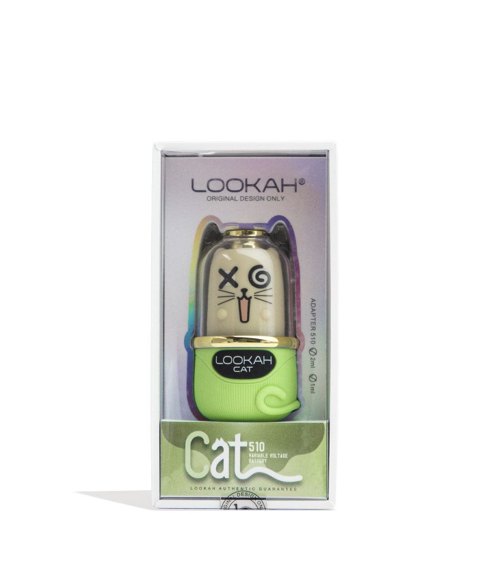 Green Lookah Cat 510 Variable Voltage Battery Packaging Front View on White Background