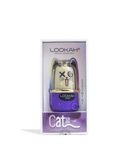 Purple Lookah Cat 510 Variable Voltage Battery Packaging Front View on White Background