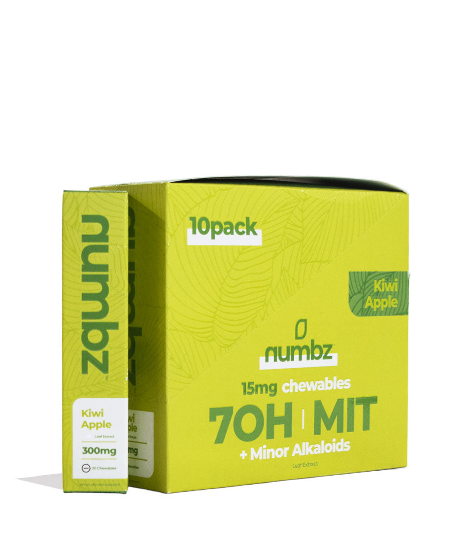 Kiwi Apple Numbz 7-OH + MIT Chewable Tablets 300mg 10pk Front View on White Background