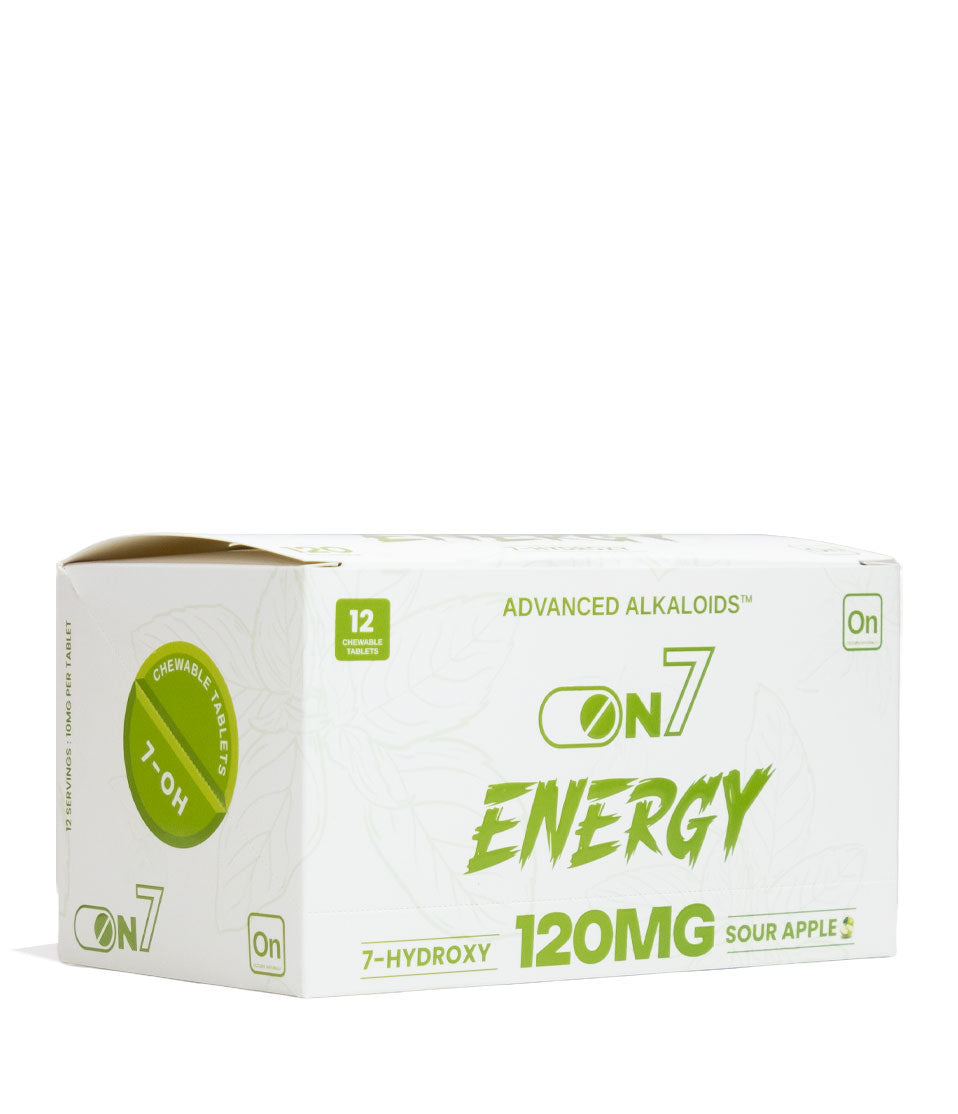 Energy ON7 7-Hydroxymitragynine Advanced Alkaloids 120mg 12 Count Chewable Tablets 10pk Front View on White Background