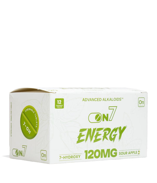 Energy ON7 7-Hydroxymitragynine Advanced Alkaloids 120mg 12 Count Chewable Tablets 10pk Front View on White Background