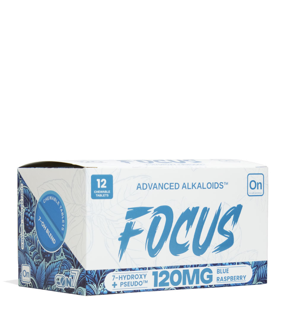 Focus ON7 7-Hydroxymitragynine Advanced Alkaloids 120mg 12 Count Chewable Tablets 10pk Front View on White Background