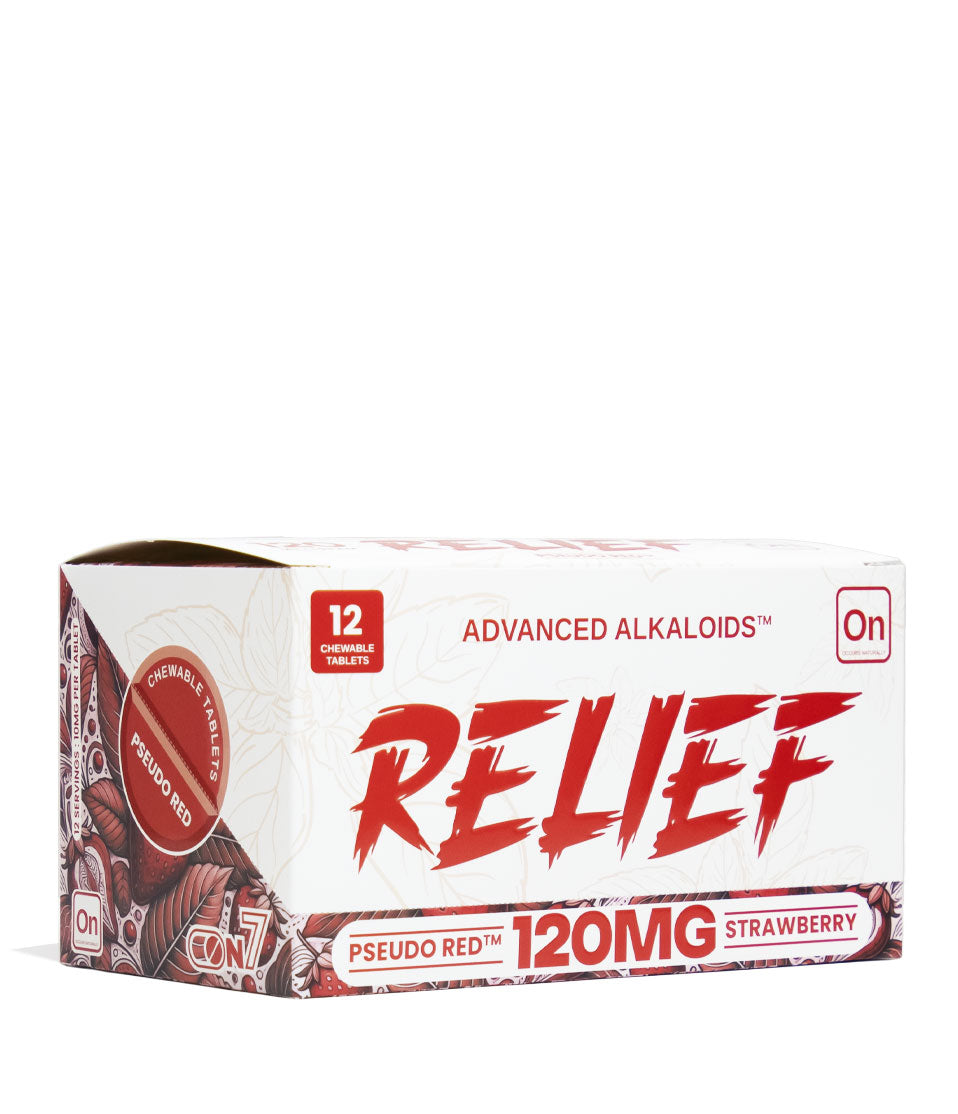 Relief ON7 7-Hydroxymitragynine Advanced Alkaloids 120mg 12 Count Chewable Tablets 10pk Front View on White Background