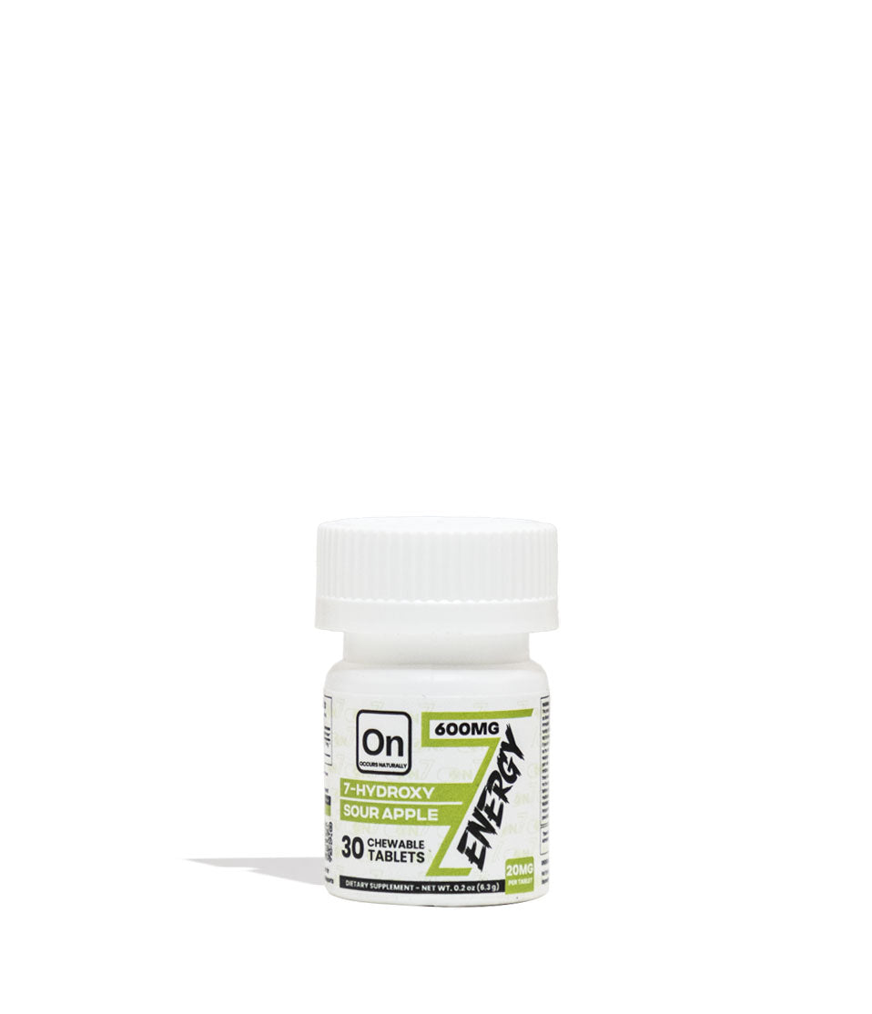 Energy ON7 7-Hydroxymitragynine Advanced Alkaloids 600mg 30 Count Bottle Front View on White Background