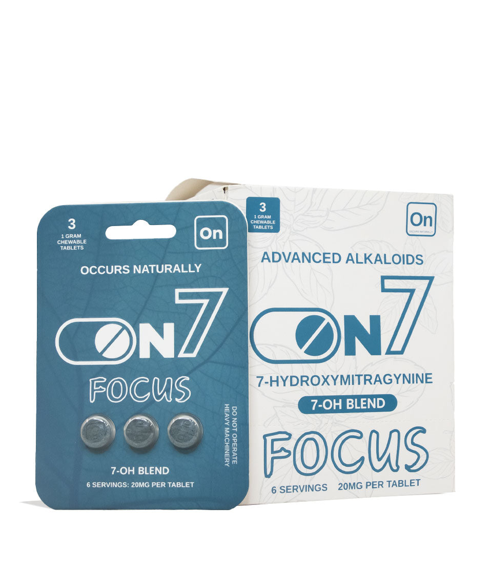 Focus ON7 7-Hydroxymitragynine Advanced Alkaloids Chewable Tablets 10pk Front View on White Background