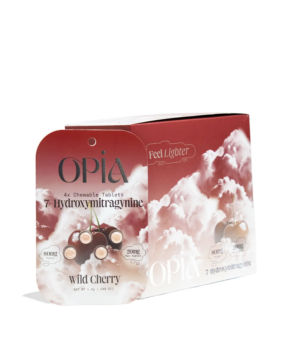 Wild Cherry Opia 20mg 7-Hydroxymitragynine Chewable Tablets 10pk Front View on White Background