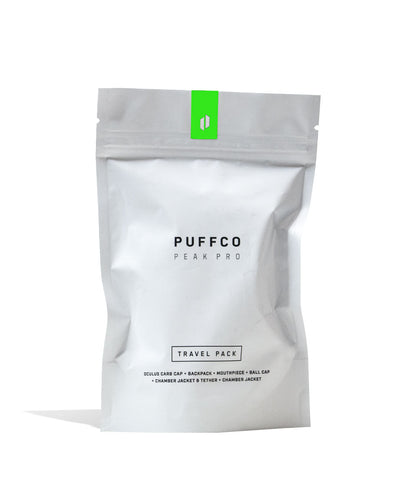 Green Puffco Peak Pro Travel Pack V2 Packaging Front View on White Background