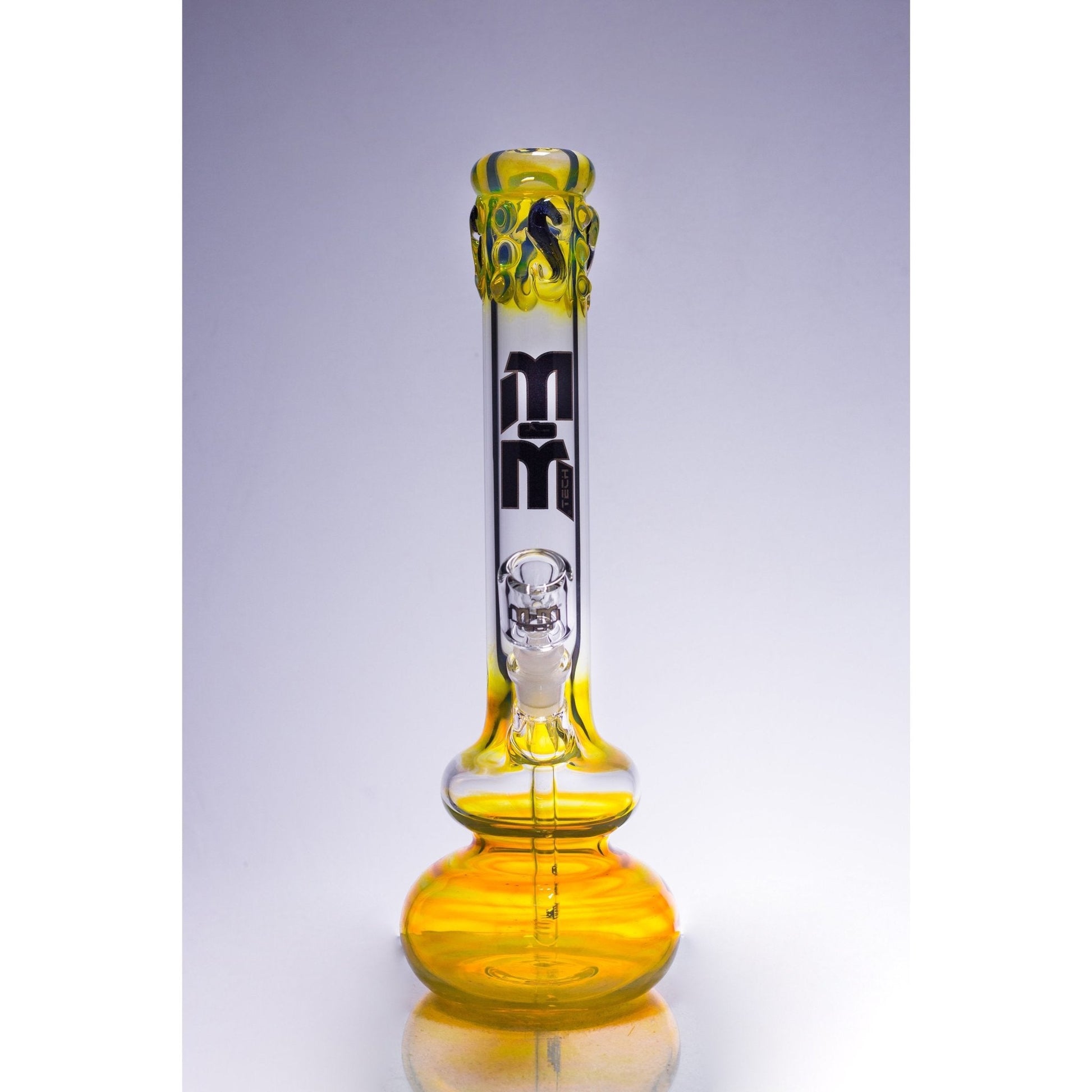 Waterpipe Color Fumed Double Bubble Beaker by M&M Tech - M&M Tech Glass