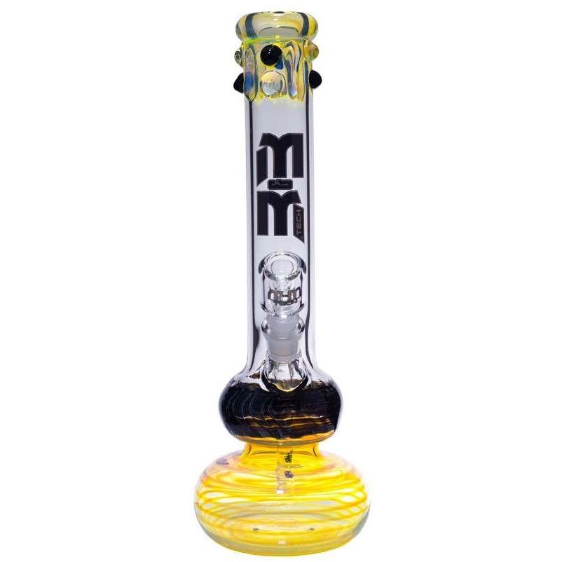 Waterpipe Color Fumed Double Bubble Beaker by M&M Tech - M&M Tech Glass