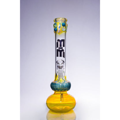 Waterpipe Color Fumed Double Bubble Beaker by M&M Tech - M&M Tech Glass