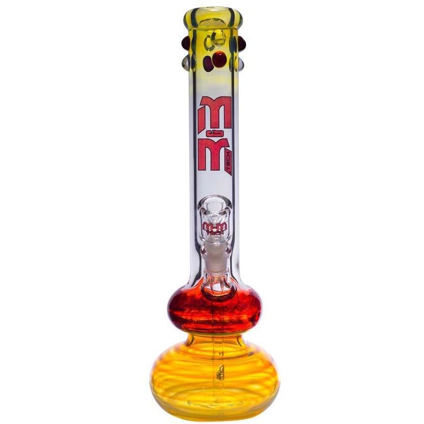 Waterpipe Color Fumed Double Bubble Beaker by M&M Tech - M&M Tech Glass