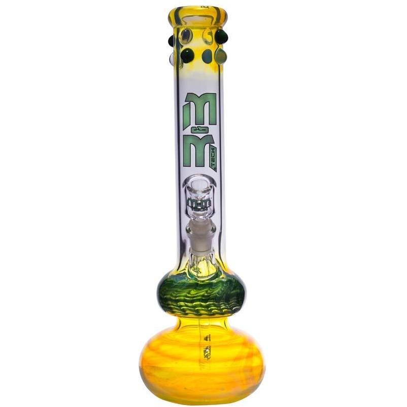 Waterpipe Color Fumed Double Bubble Beaker by M&M Tech - M&M Tech Glass
