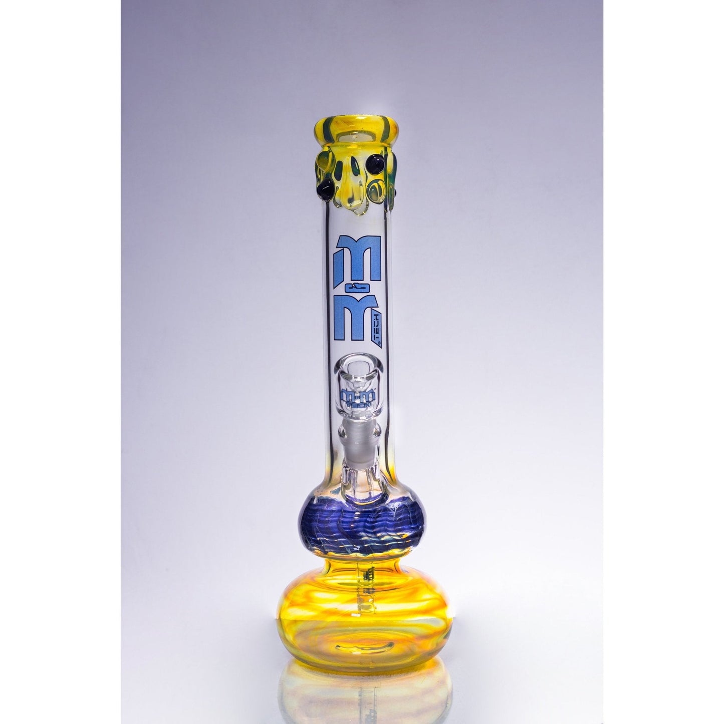 Waterpipe Color Fumed Double Bubble Beaker by M&M Tech - M&M Tech Glass