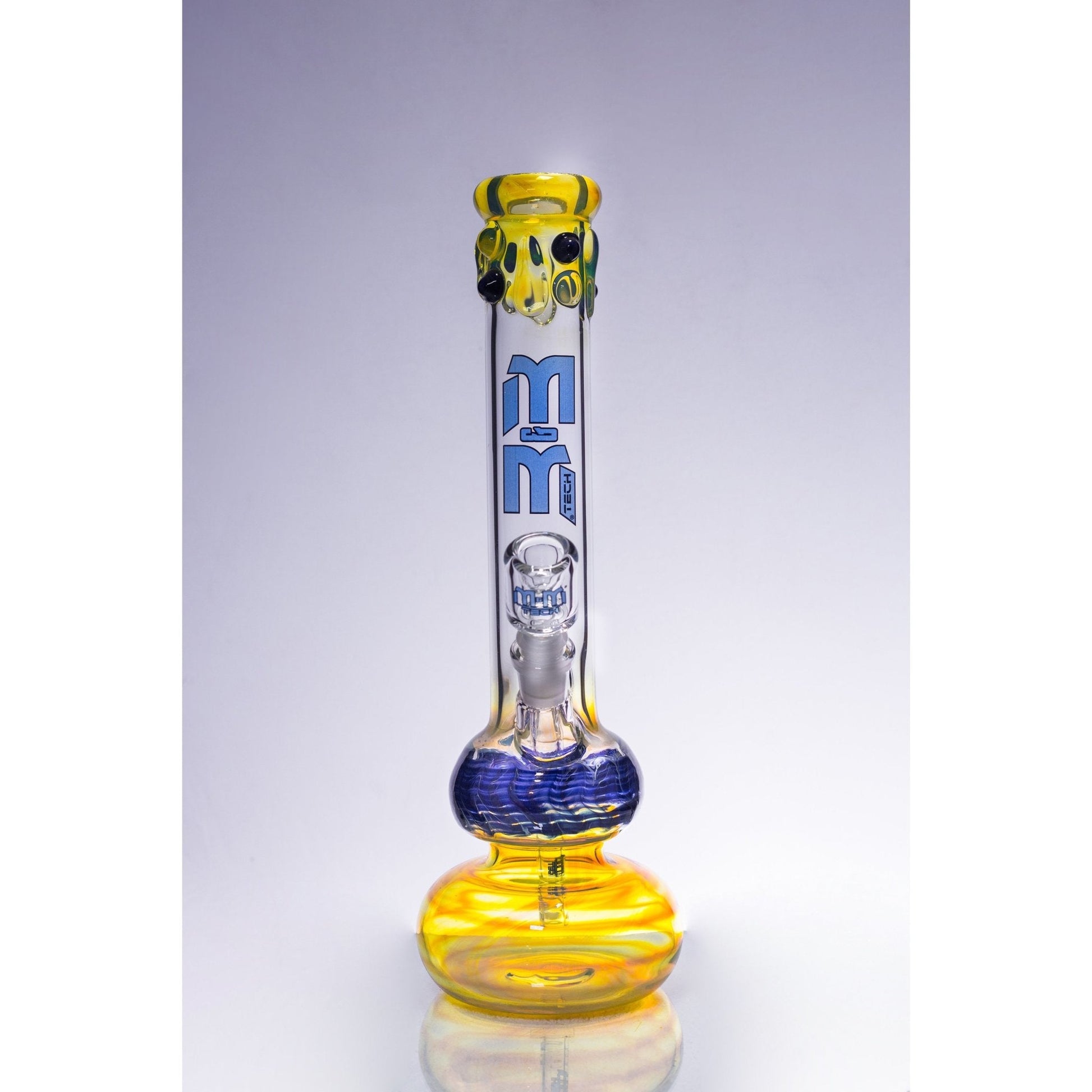 Waterpipe Color Fumed Double Bubble Beaker by M&M Tech - M&M Tech Glass