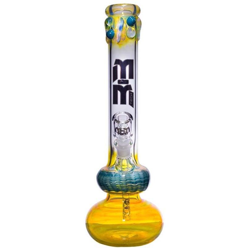 Waterpipe Color Fumed Double Bubble Beaker by M&M Tech - M&M Tech Glass