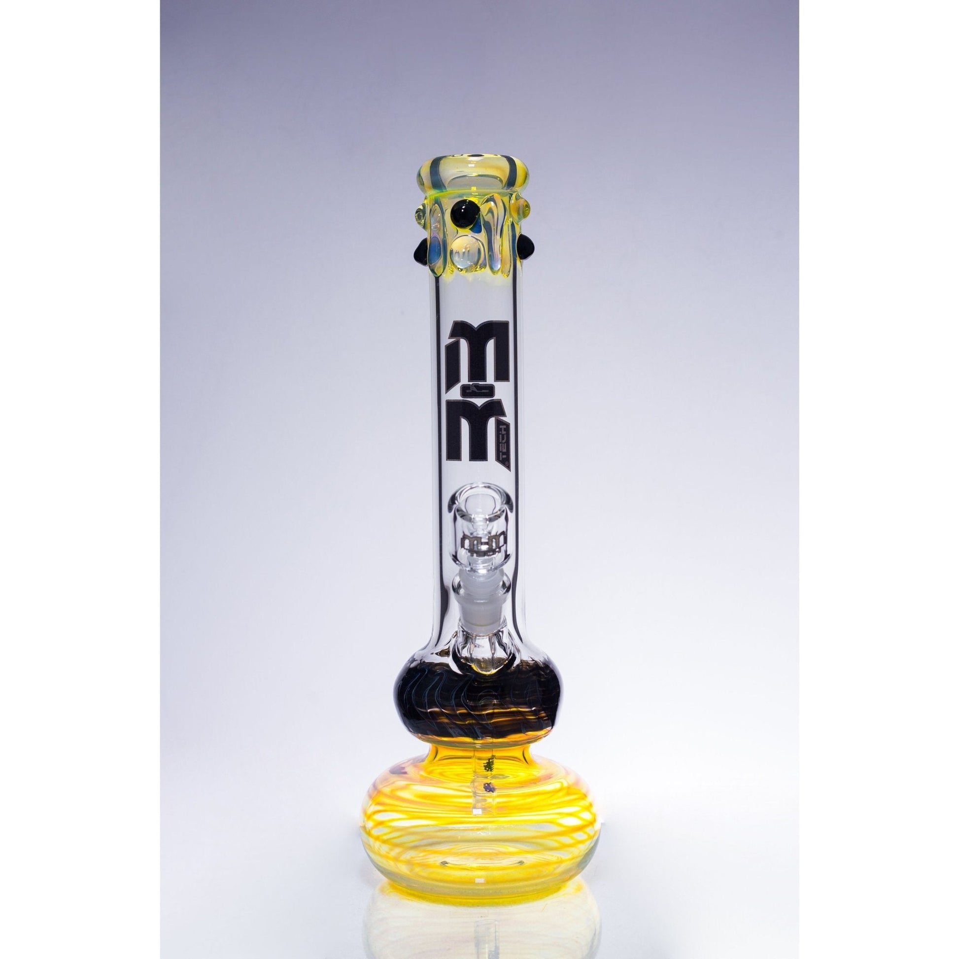 Waterpipe Color Fumed Double Bubble Beaker by M&M Tech - M&M Tech Glass
