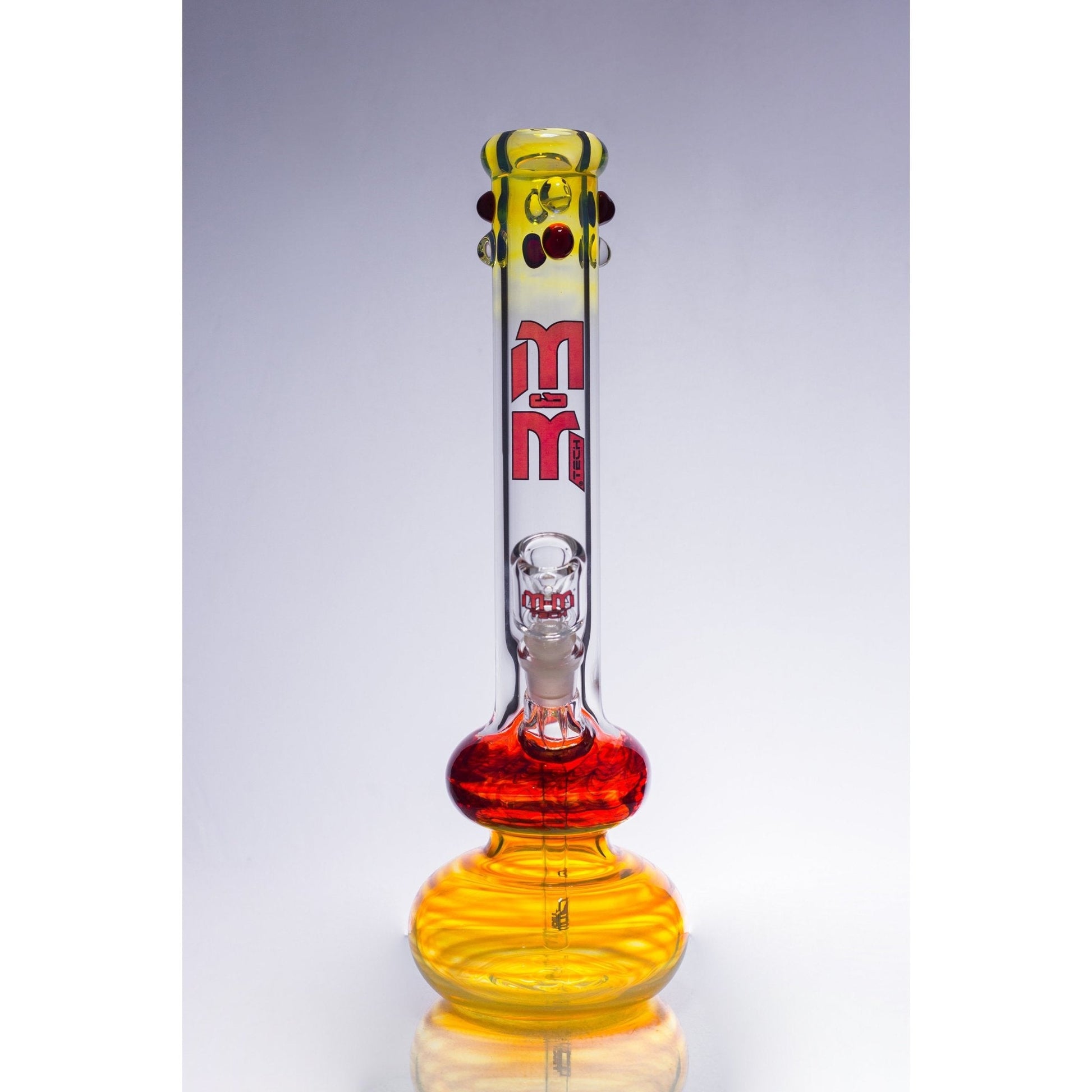Waterpipe Color Fumed Double Bubble Beaker by M&M Tech - M&M Tech Glass