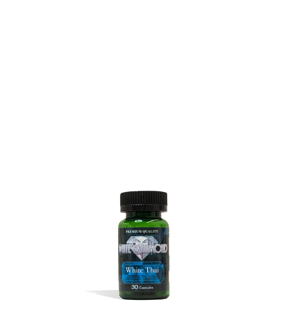 White Thai White Diamond Supplement Capsules 30 Count Front View on White Background