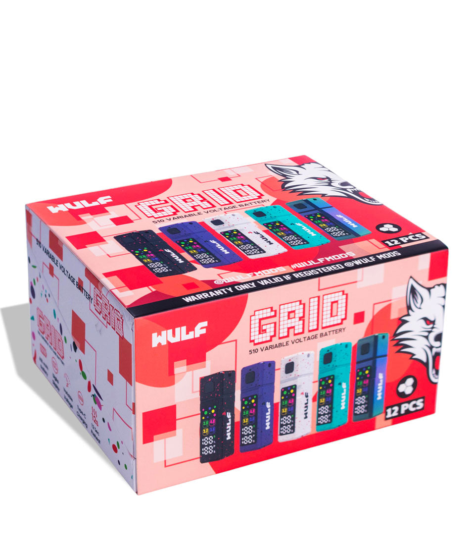 Wulf Mods Grid 510 Variable Voltage Battery 12pk with sleeve on white background