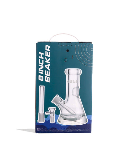 Wulf Glass 9mm 8inch Beaker Water Pipe Back View on White Background